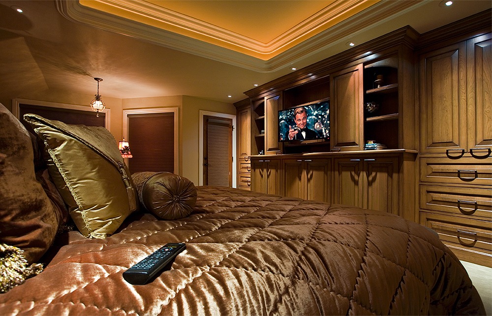 master bedroom with TV