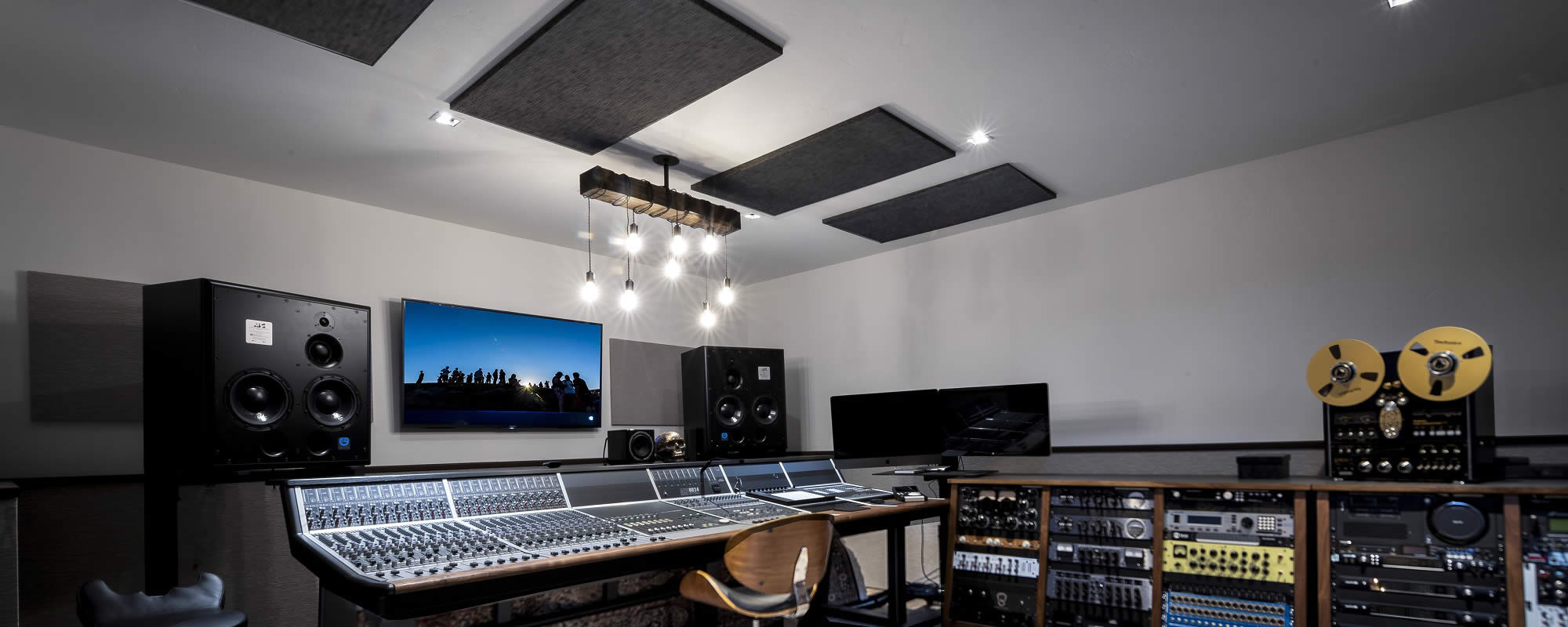 A/V system, acoustic panels, home automation